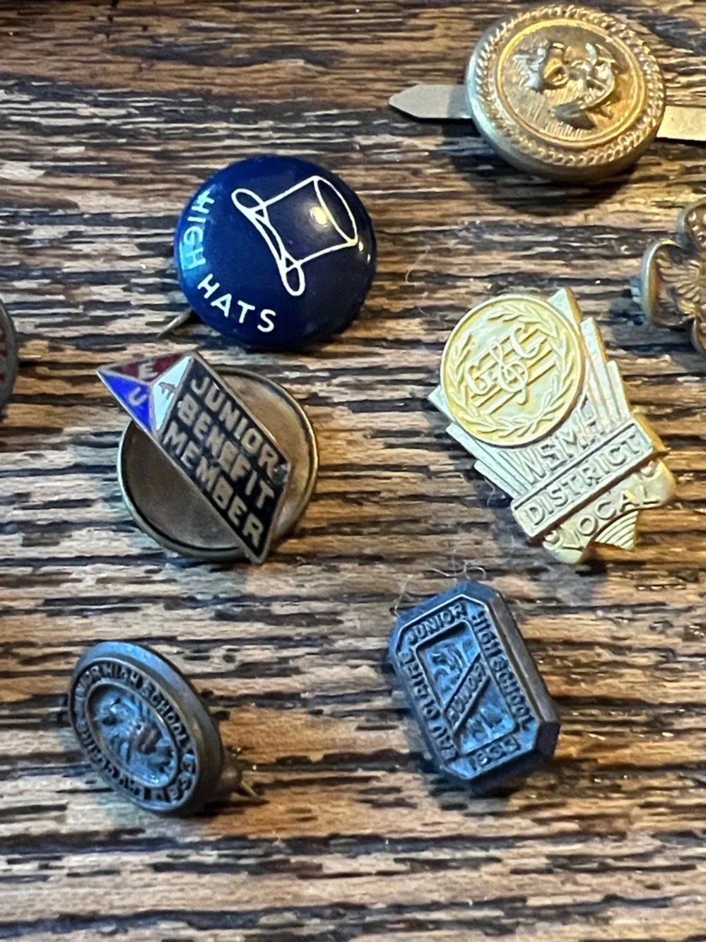 Lot 1930’s Junior High School pins miniature